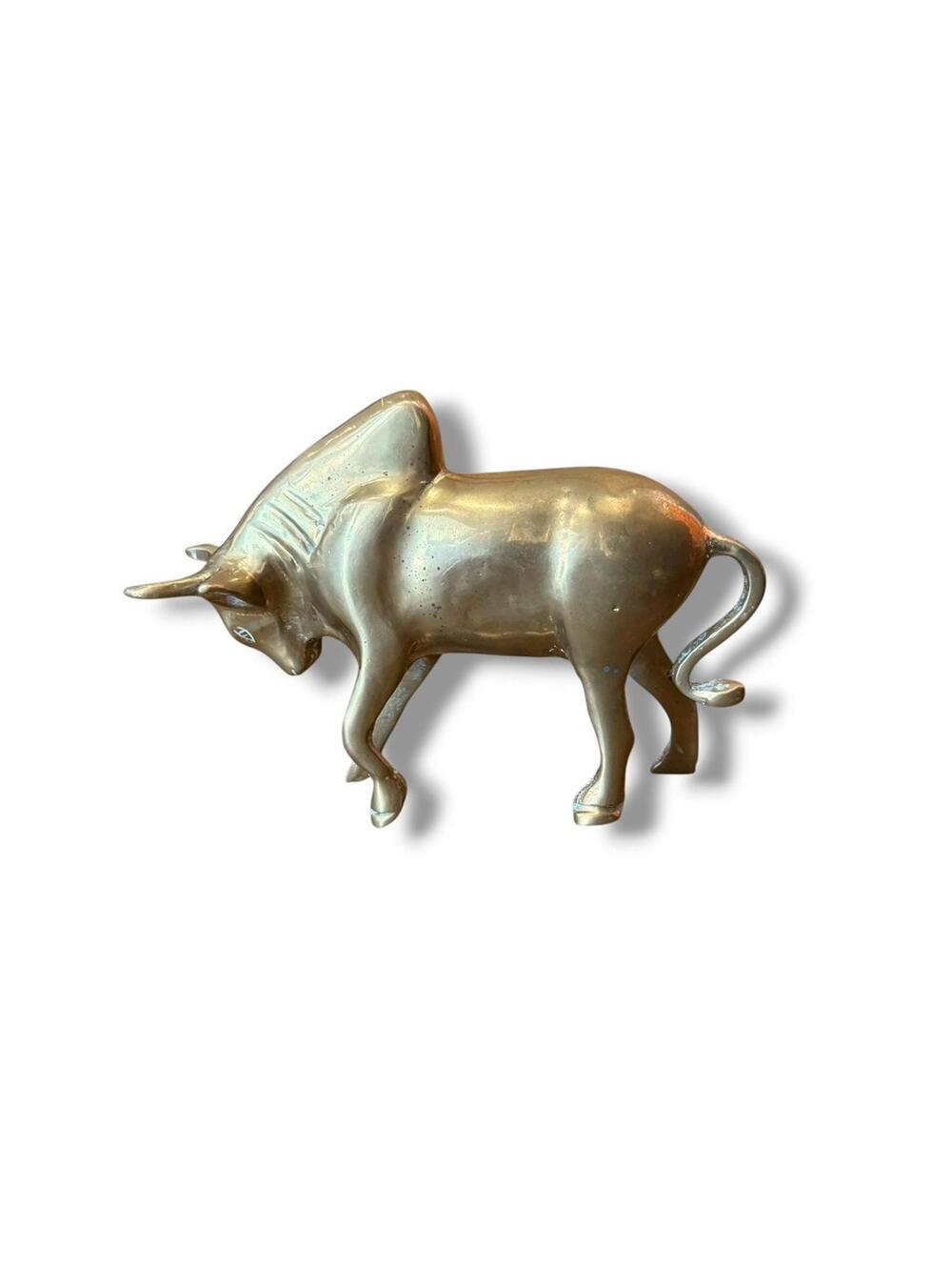 Vintage Brahman Brass Bull Figurine